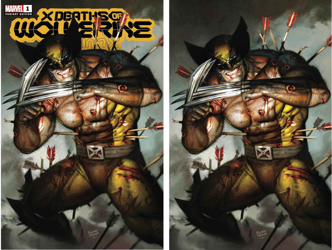 X DEATHS OF WOLVERINE #1 (RYAN BROWN EXCLUSIVE TRADE/VIRGIN VARIANT SET)(2022) Hover Image