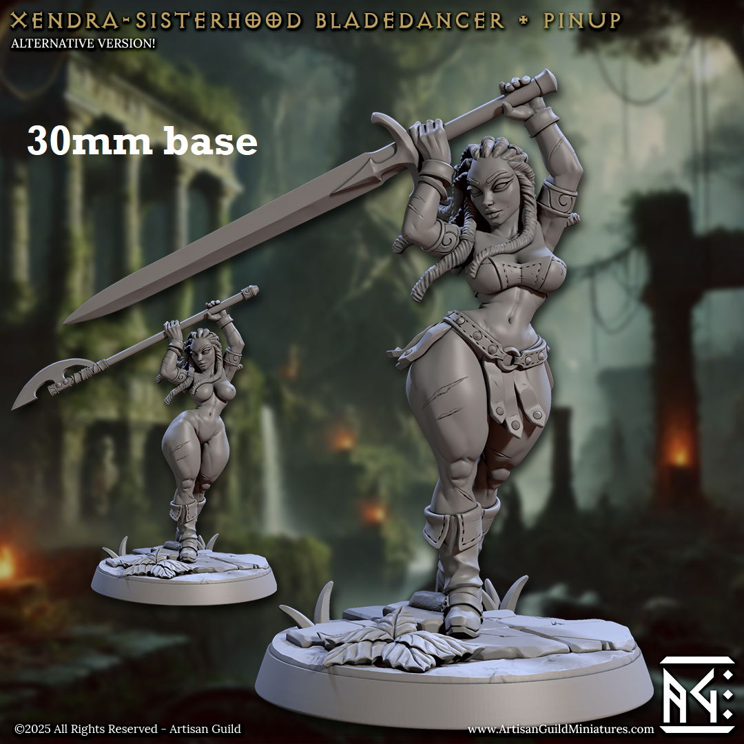Xendra, Sisterhood Bladedancer (Female Human Barbarian Pinup) -