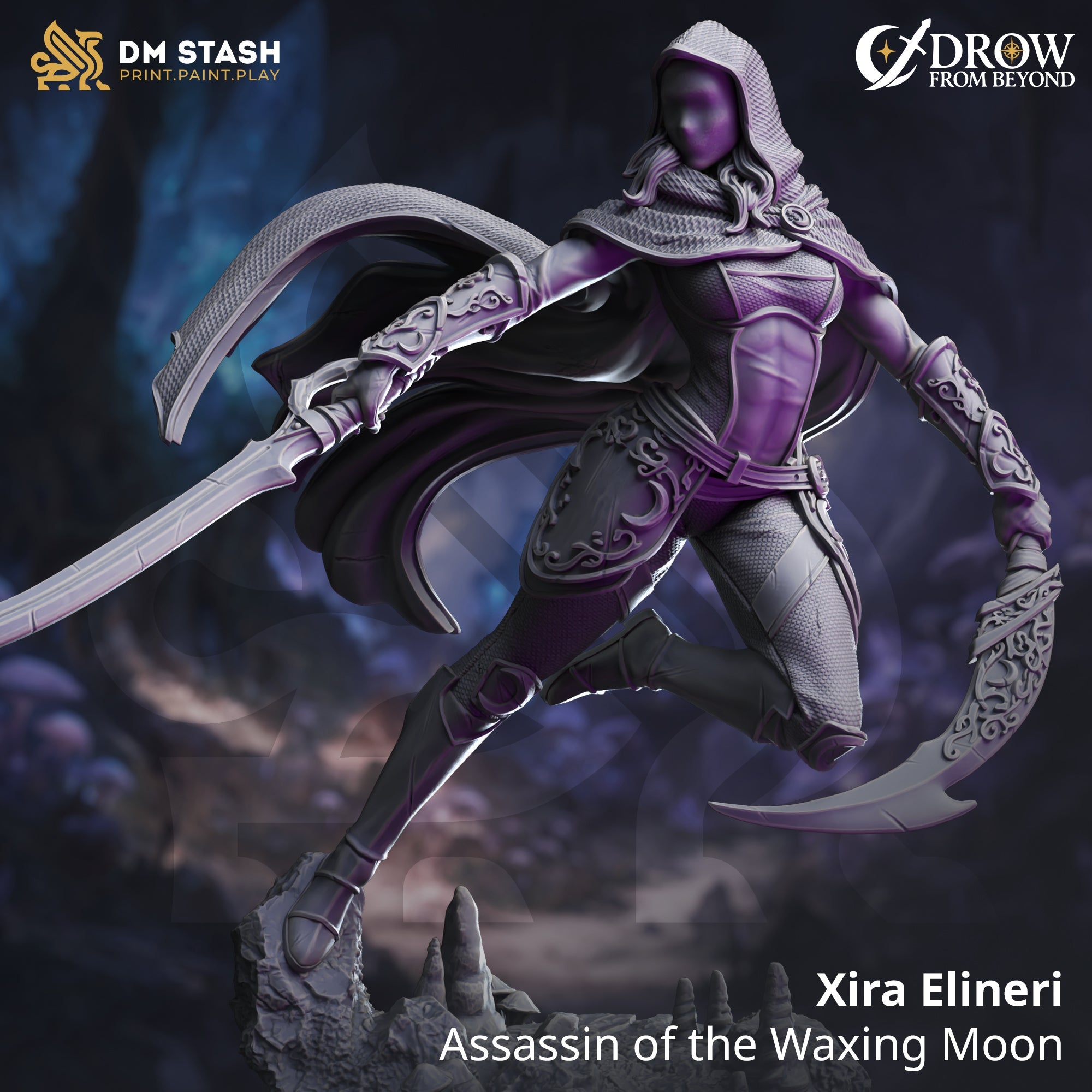 Xira Elineri, Assassin of the Waxing Moon (Female Drow Assassin) - Collectors World Toys