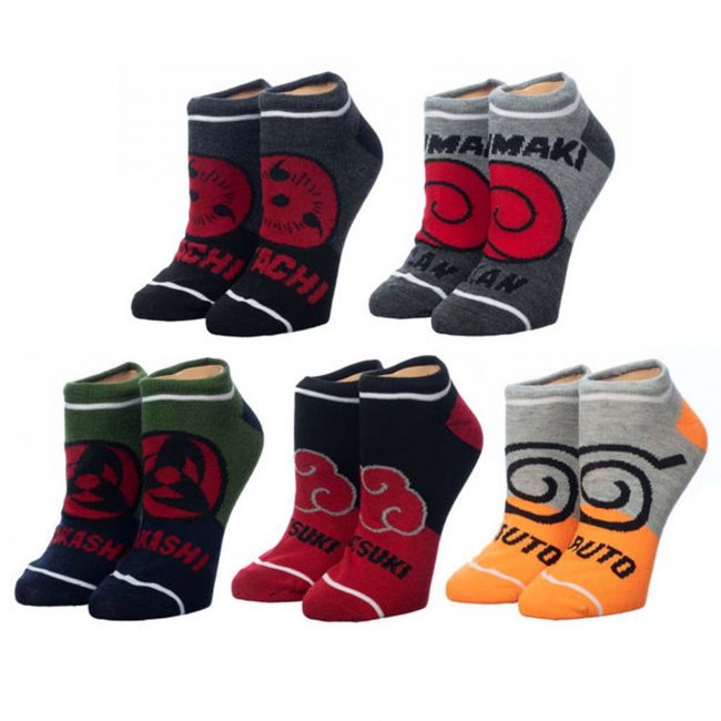 Naruto Colorblock 5 Pair Ankle Socks - Collectors World Toys