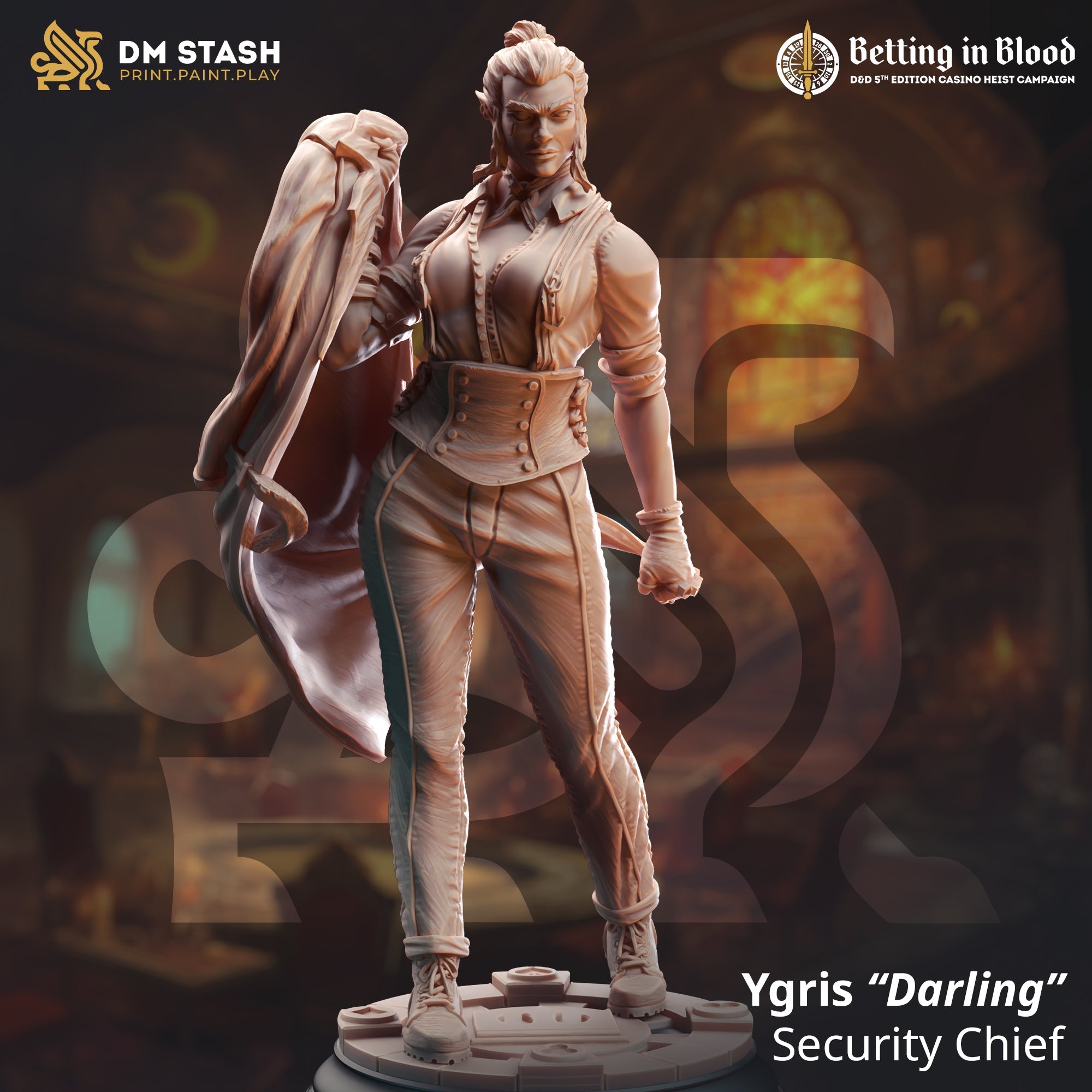 Ygris "Darling" Skullsplitter, Security Chief (Female Goliath Brawler) -