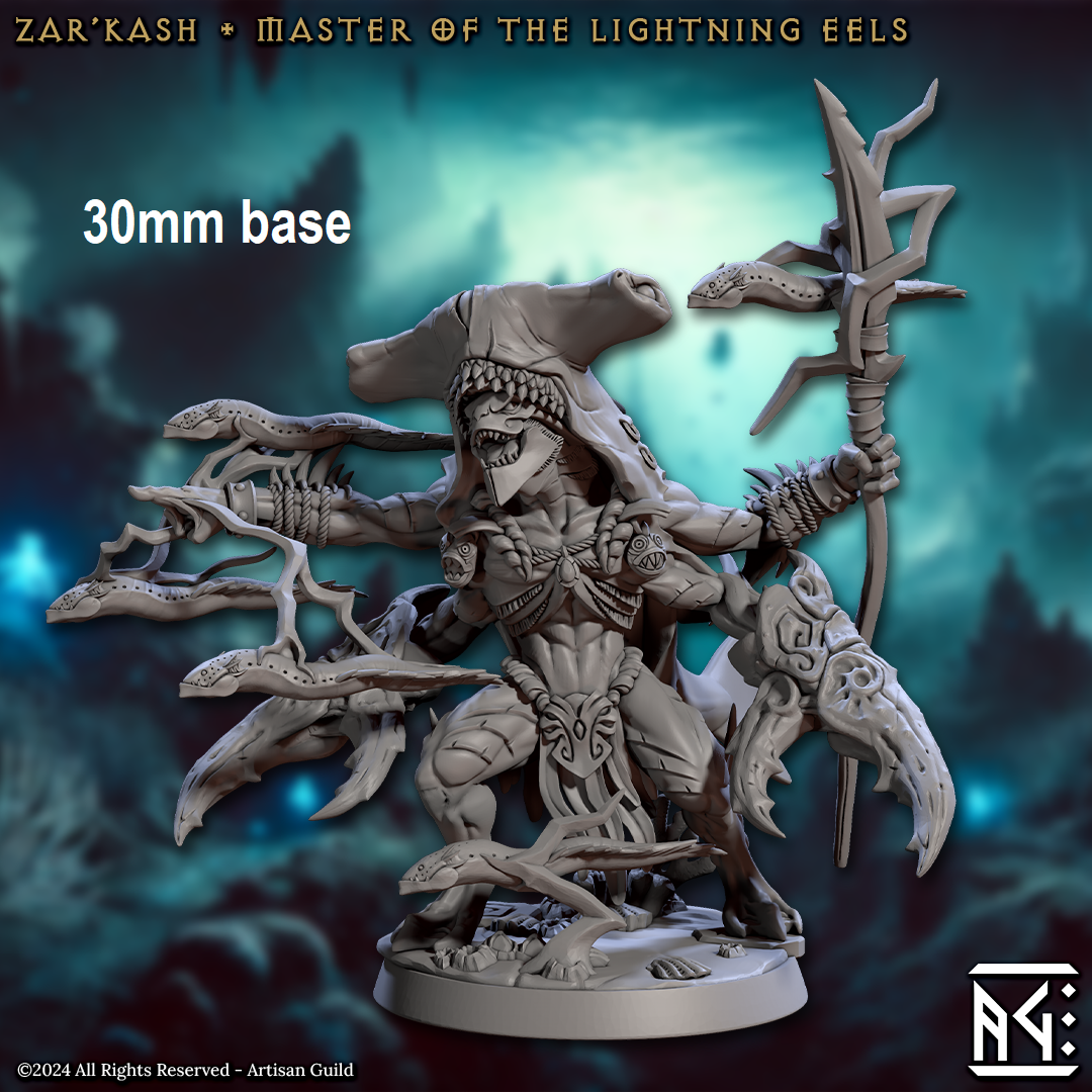 Zar'kash, Master of the Lightning Eels (Male Merfolk Beastmaster) Main image