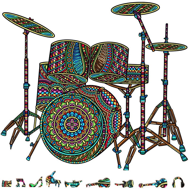 ZenChalet - Drum Set Wooden Puzzle, 200 Pcs