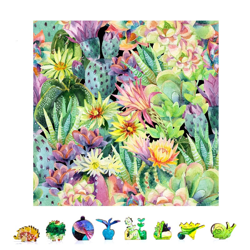 ZenChalet - Floral Cactus Wooden Puzzle 500 Pcs