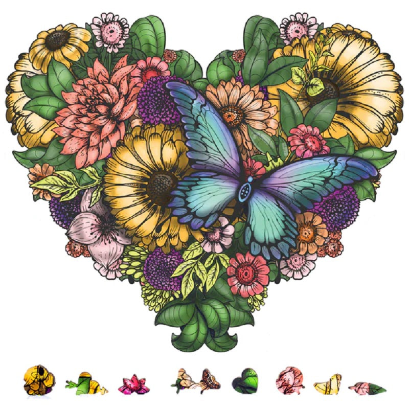 ZenChalet - Flower Heart Wooden Puzzle 200 Pcs