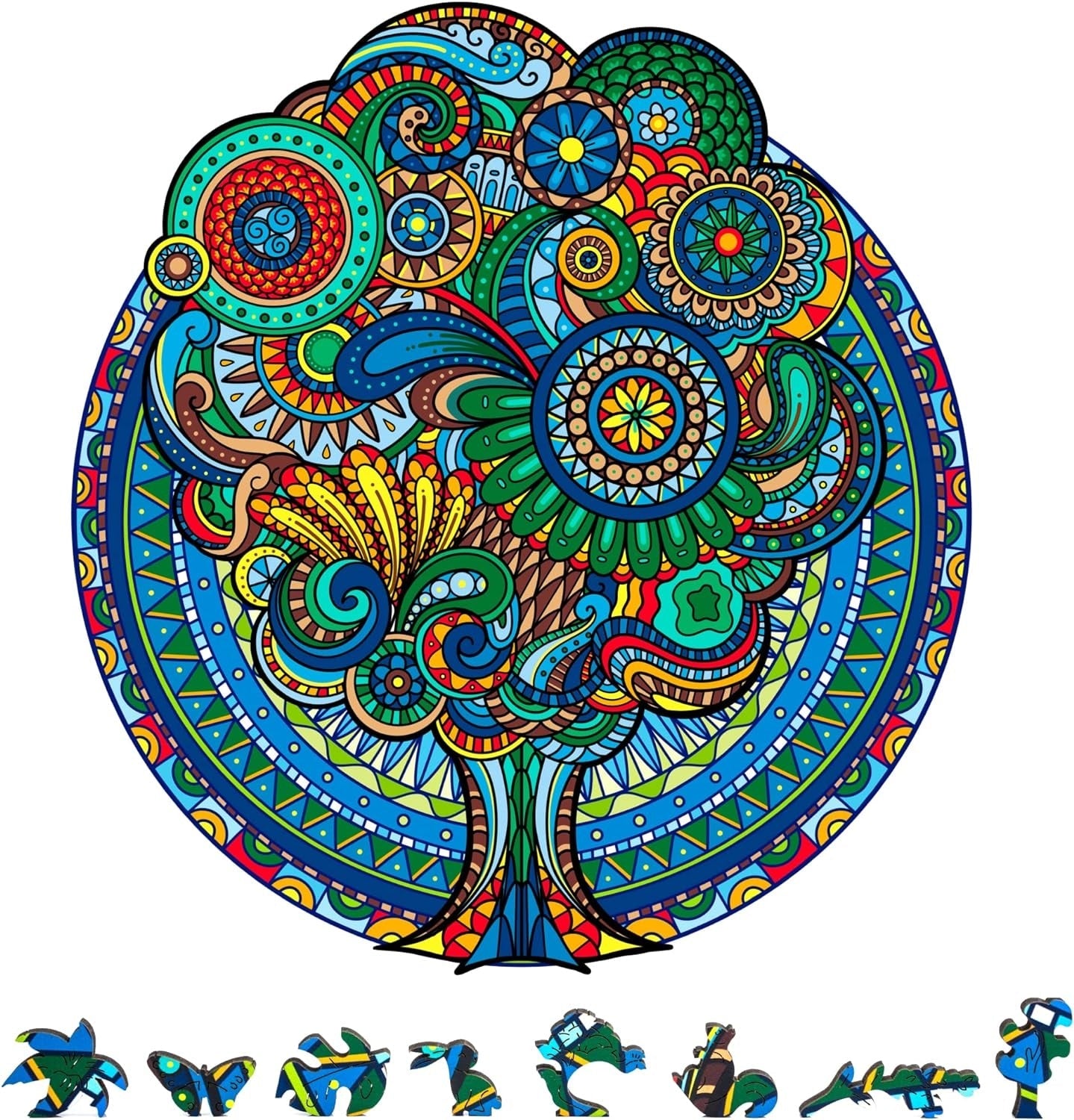 ZenChalet - Floral Retro Wooden Jigsaw Puzzle, 1000 Pcs