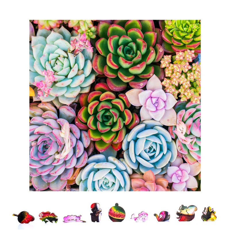 ZenChalet - Succulent Sensation Wooden Jigsaw Puzzle, 1000 pcs