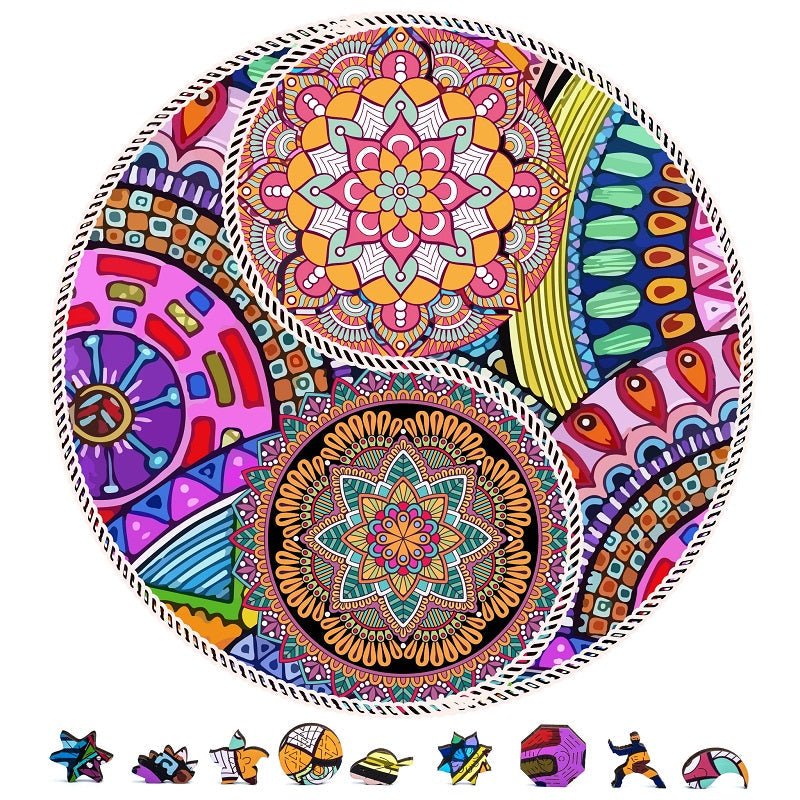 ZenChalet - Yin Yang Flowers Wooden Puzzle, 500 Pcs
