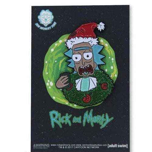 Zen Monkey: Rick with Christmas Wreath - Rick & Morty Enamel Pin Main image