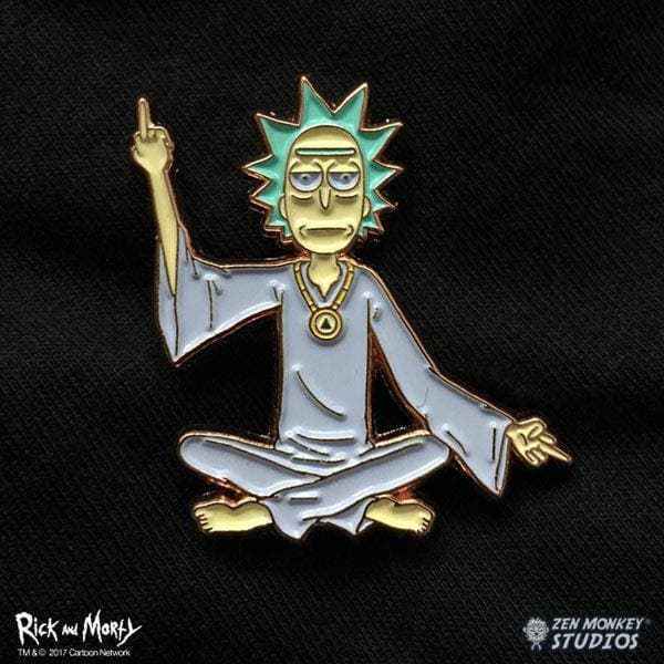 Zen Monkey: Spiritual Leader Rick - Rick and Morty Enamel Pin Hover Image